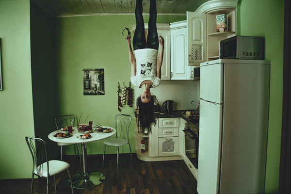 negative space Woman Ceiling Kitchen Free Photo